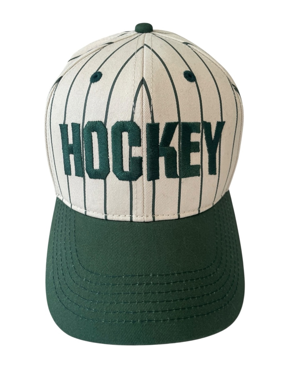 HOCKEY Eyes without a face Pinstriped Snapback Hat Cap Retro One Size Green
